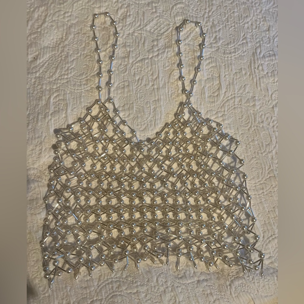 Aisha Pearl Overlay Tank